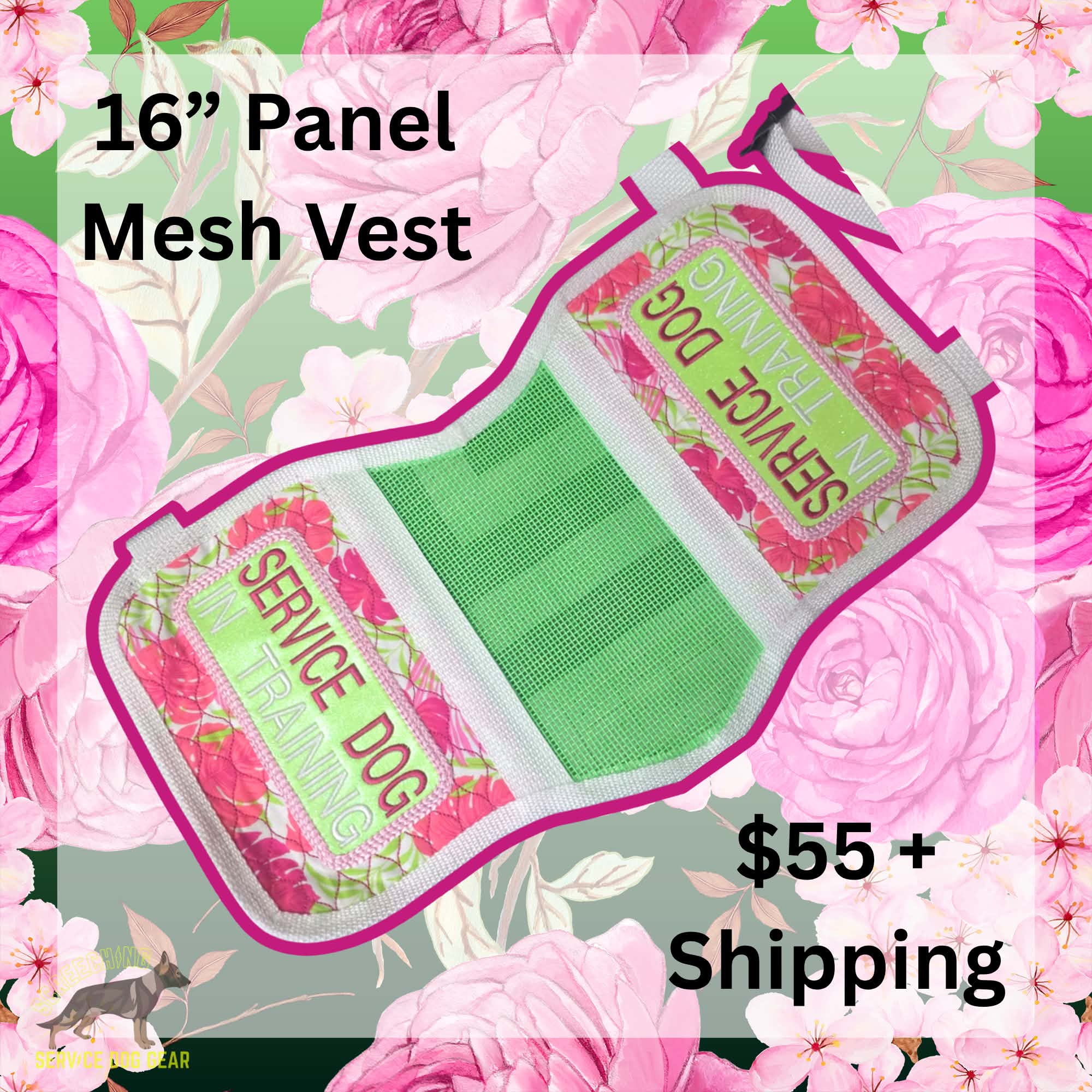 Floral 16" mesh vest